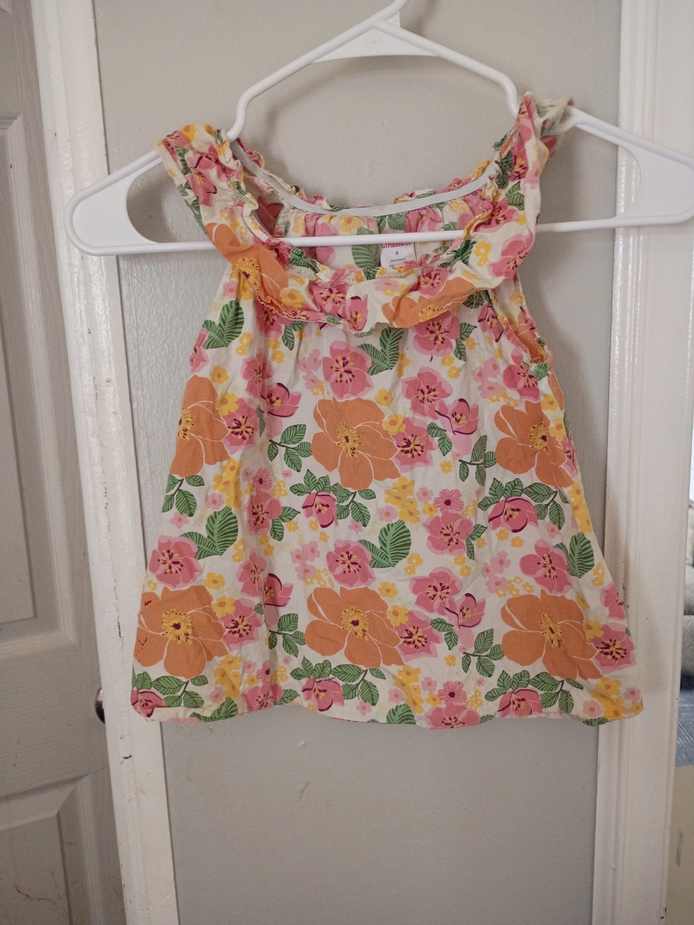 Duck Head Girls Floral Ruffle Tank Tops